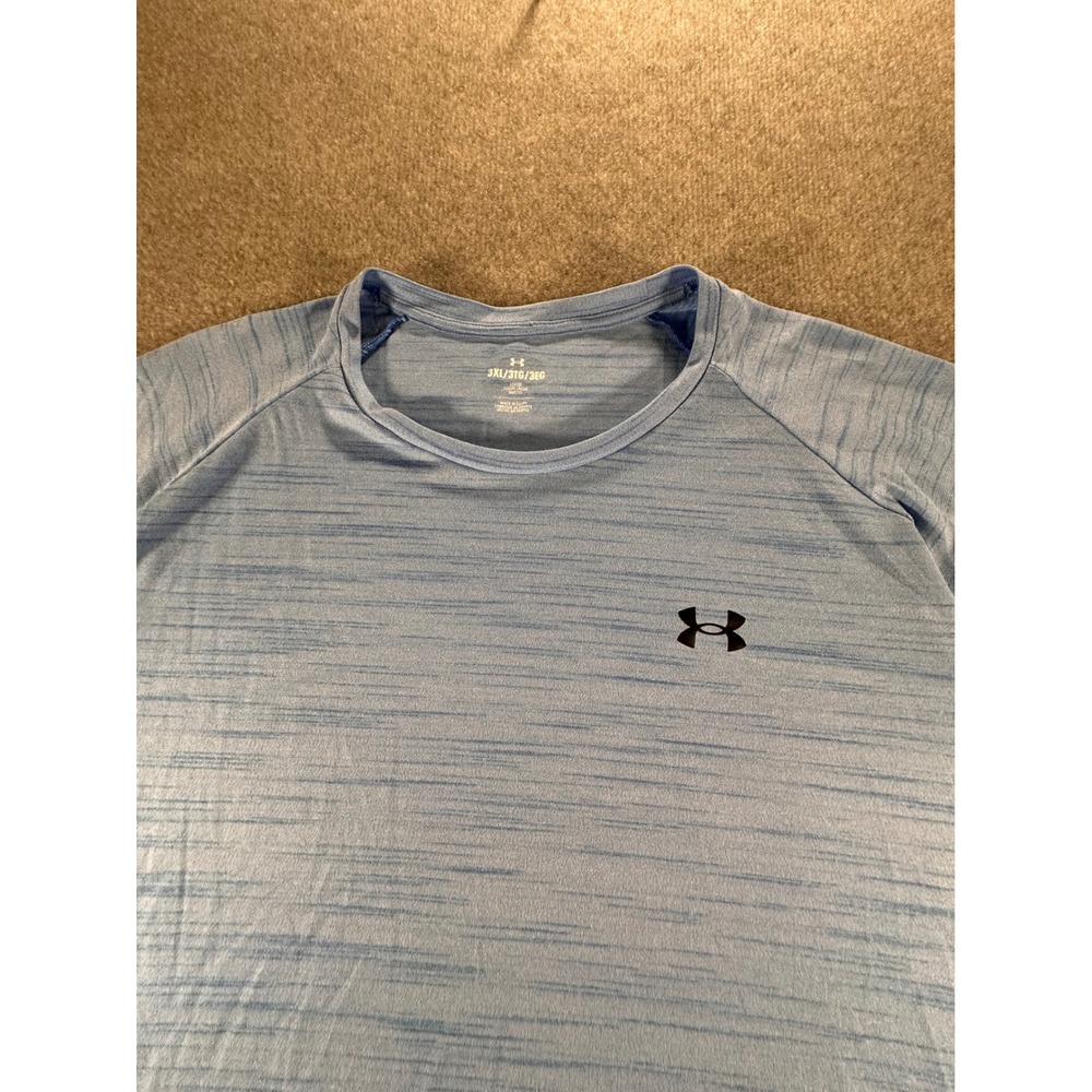 Under Armour Tech T-Shirt Mens 3XL Blue Heathered Space Dye Short Sleeve Gym Tee